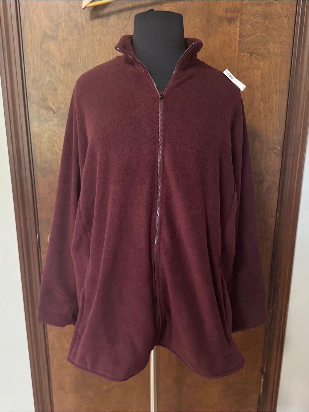 NWT Old Navy Plus Size Burgundy Full-Zip Fleece Jacket
